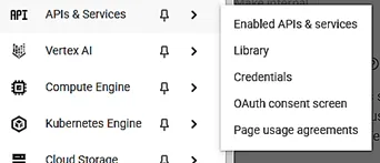 image illustrant le menu permettant de se rendre dans Credentials