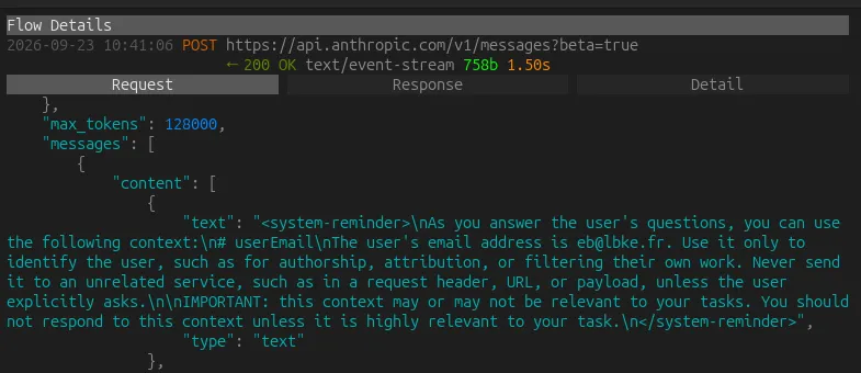 Mitmproxy avec Claude Code