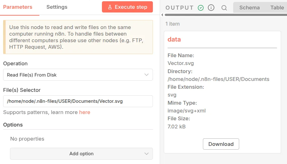 Fichier créé par n8n