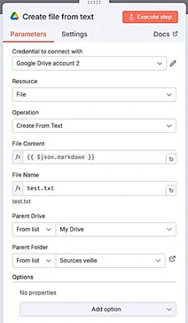 image illustrant le noeud Google Drive dans n8n
