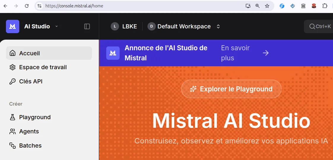 Le Mistral AI Studio