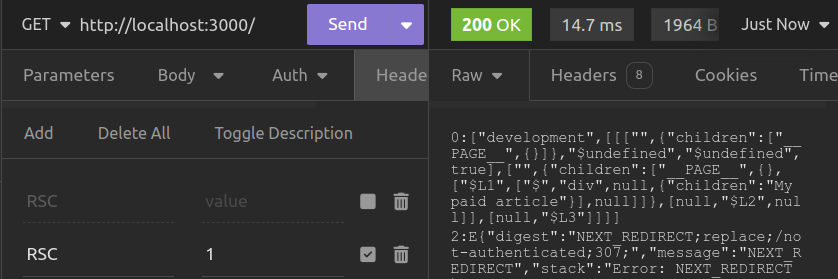 Accessing a private page via Insomnia